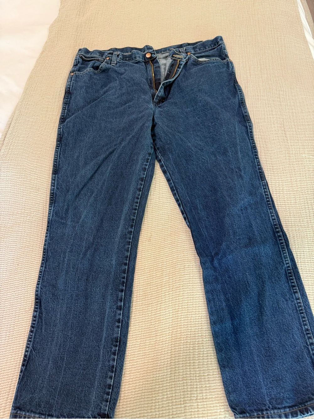 Wrangler Men's Dark Blue Straight Leg Jeans - Picture 1 of 4
